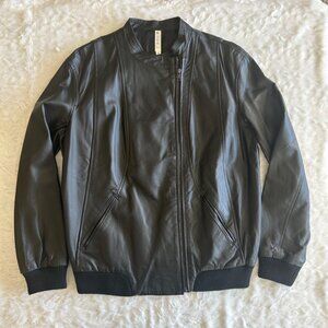 Men's MURAL Black Genuine Leather Moto Jacket - Size Medium